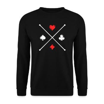 Poker Casino Jeu de cartes Jeux d’argent Joueurs professionnels - Sweat-shirt Unisexe - noir - Devant - Alina (178cm) & Michal (187cm)