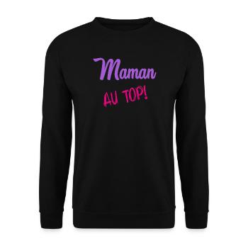MAMA. MUTTERTAG. SCHÖNEN MUTTERTAG - Unisex Pullover - Schwarz - Vorne - Alina (178cm) & Michal (187cm)