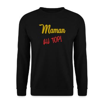 SCHÖNEN MUTTERTAG. MAMA. MUTTERTAG - Unisex Pullover - Schwarz - Vorne - Alina (178cm) & Michal (187cm)