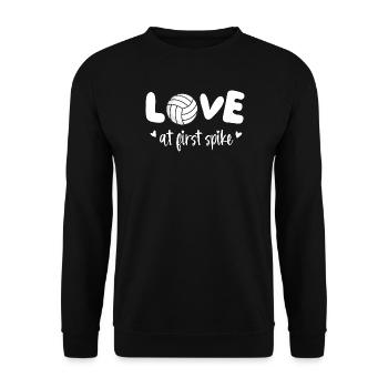 Coup de foudre Spike Funny Volleyball - Sweat-shirt Unisexe - noir - Devant - Alina (178cm) & Michal (187cm)