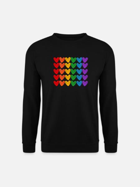 LGBTQIA rainbow hearts - Unisex Sweatshirt - black