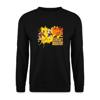 Eishockey verbindet - Eishockey begeistert - Unisex Pullover - Schwarz - Vorne - Alina (178cm) & Michal (187cm)