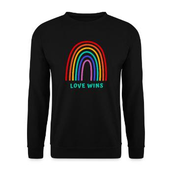 Love wins - Unisex Sweatshirt - black - Front - Alina (178cm) & Michal (187cm)