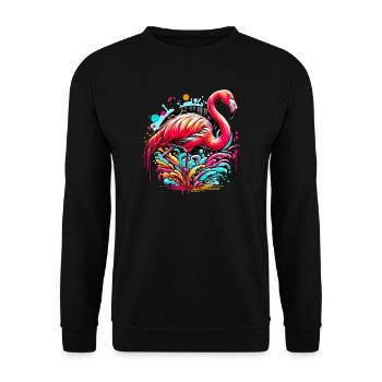 Flamingo - Unisex Pullover - Schwarz - Vorne - Alina (178cm) & Michal (187cm)