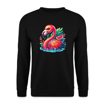 Flamant - Sweat-shirt Unisexe - noir - Devant - Alina (178cm) & Michal (187cm)