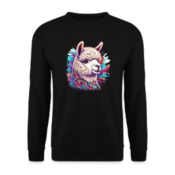 Alpaka - Unisex Pullover - Schwarz - Vorne - Alina (178cm) & Michal (187cm)