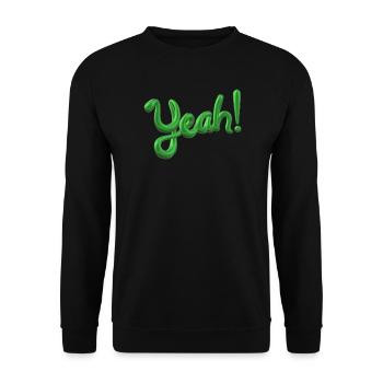 Yeah ✅ Bin motiviert! Yes-Funktion Design - Unisex Pullover - Schwarz - Vorne - Alina (178cm) & Michal (187cm)