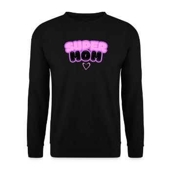 Super Mood Bubble Logo - Unisex Sweatshirt - black - Front - Alina (178cm) & Michal (187cm)