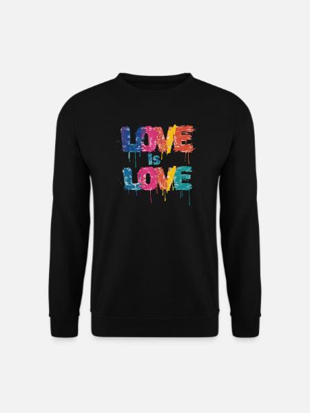 Farbenfrohes Graffiti mit Love Schriftzug - Unisex Pullover - Schwarz