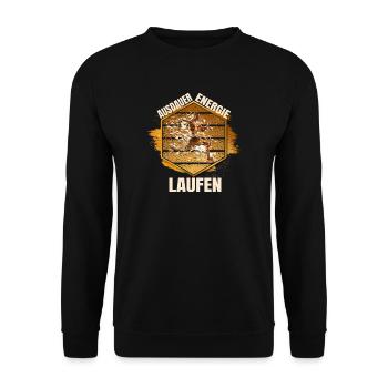 Ausdauer - Energie - Unisex Pullover - Schwarz - Vorne - Alina (178cm) & Michal (187cm)