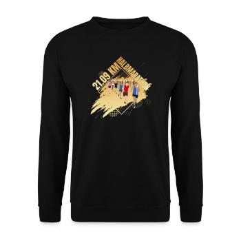 21 09 KM - Halbmarathon - Unisex Pullover - Schwarz - Vorne - Alina (178cm) & Michal (187cm)