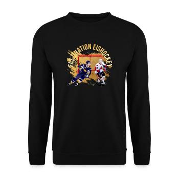 Faszination Eishockey - Unisex Pullover - Schwarz - Vorne - Alina (178cm) & Michal (187cm)