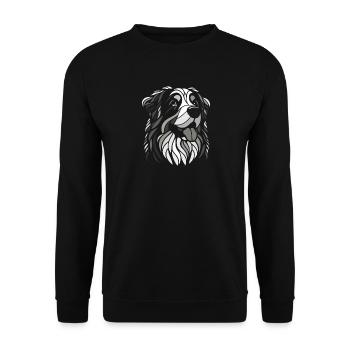Tête de chien bouvier bernois noir et blanc - Sweat-shirt Unisexe - noir - Devant - Alina (178cm) & Michal (187cm)