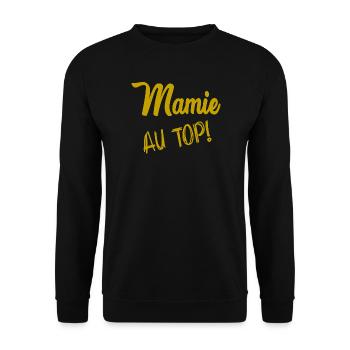 MAMIE - Sweat-shirt Unisexe - noir - Devant - Alina (178cm) & Michal (187cm)
