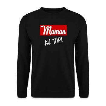 BONNE FÊTE MAMAN. MAMAN. FÊTE DES MÈRES - Sweat-shirt Unisexe - noir - Devant - Alina (178cm) & Michal (187cm)
