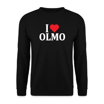 T-Shirt I love Olmo T-Shirt Geschenkidee - Unisex Pullover - Schwarz - Vorne - Alina (178cm) & Michal (187cm)