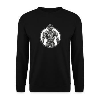 Robot Rétro Circulaire - Sweat-shirt Unisexe - noir - Devant - Alina (178cm) & Michal (187cm)