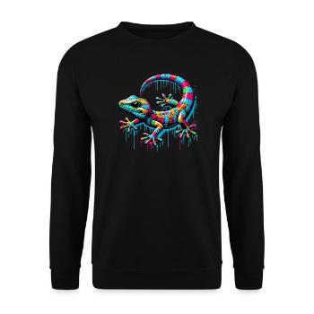 Gecko - Unisex Sweatshirt - black - Front - Alina (178cm) & Michal (187cm)