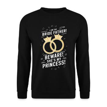 Fier père de la mariée Père de la mariée Beau-père - Sweat-shirt Unisexe - noir - Devant - Alina (178cm) & Michal (187cm)