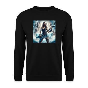 Guitarist with Poseidon - Unisex Sweatshirt - black - Front - Alina (178cm) & Michal (187cm)