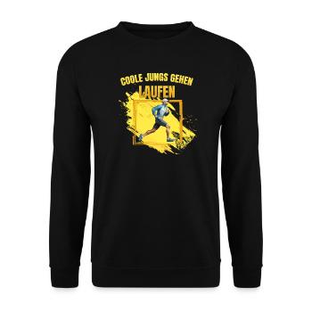 Coole Jungs gehen Laufen - Unisex Pullover - Schwarz - Vorne - Alina (178cm) & Michal (187cm)