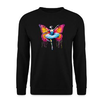 Ballerine avec des ailes de papillon papillons tutu - Sweat-shirt Unisexe - noir - Devant - Alina (178cm) & Michal (187cm)