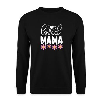 Geliebte Mama - Unisex Pullover - Schwarz - Vorne - Alina (178cm) & Michal (187cm)