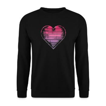 Pastel Watercolor Heart Design - Unisex Sweatshirt - black - Front - Alina (178cm) & Michal (187cm)