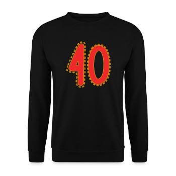40. 40 YEARS. 40th ANNIVERSARY. 40 YEARS ANNIVERSARY. - Unisex Sweatshirt - black - Front - Alina (178cm) & Michal (187cm)
