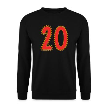 20. 20 YEARS. 20th ANNIVERSARY. 20 YEARS ANNIVERSARY. - Unisex Sweatshirt - black - Front - Alina (178cm) & Michal (187cm)