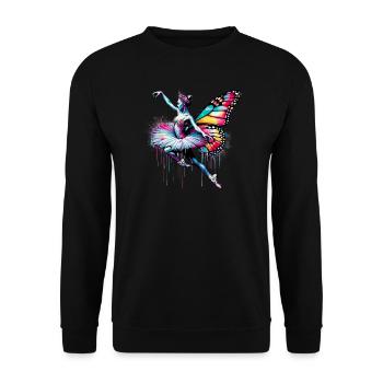 Ballerine avec des ailes de papillon papillons tutu - Sweat-shirt Unisexe - noir - Devant - Alina (178cm) & Michal (187cm)
