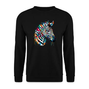 Zebra - Unisex Sweatshirt - black - Front - Alina (178cm) & Michal (187cm)