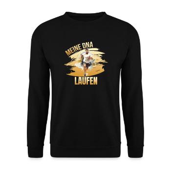 Meine DNA - Laufen - Unisex Pullover - Schwarz - Vorne - Alina (178cm) & Michal (187cm)