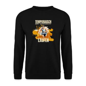 Temporausch mit Aussicht - Unisex Pullover - Schwarz - Vorne - Alina (178cm) & Michal (187cm)
