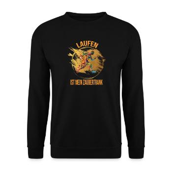 Laufen ist mein Zaubertrank - Unisex Pullover - Schwarz - Vorne - Alina (178cm) & Michal (187cm)