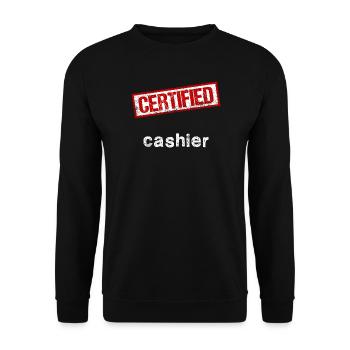 Kassierer - Unisex Pullover - Schwarz - Vorne - Alina (178cm) & Michal (187cm)
