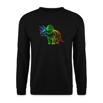 Rainbow Triceratops Dinosaur - Unisex Sweatshirt - black - Front - Alina (178cm) & Michal (187cm)