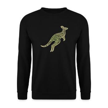Känguru Aborigine Motive, Stamm - Unisex Pullover - Schwarz - Vorne - Alina (178cm) & Michal (187cm)