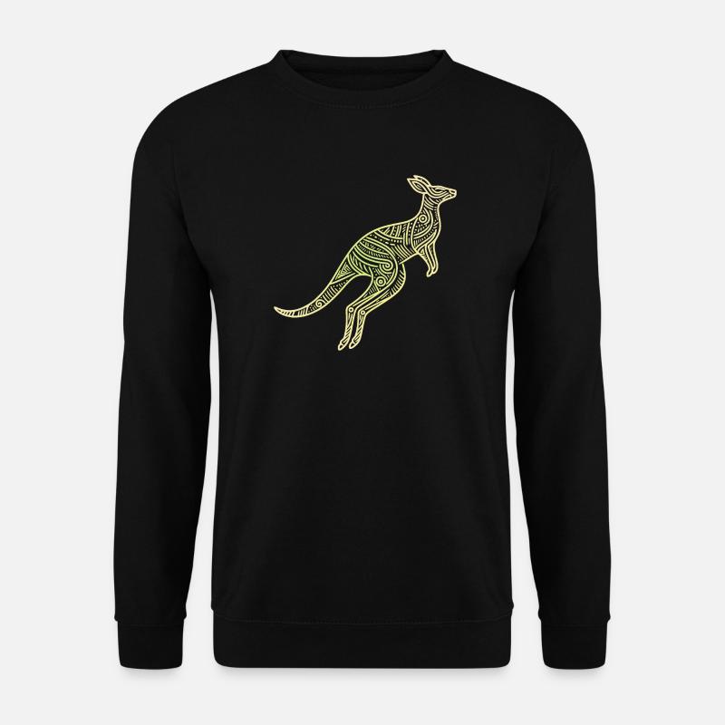 Känguru Aborigine Motive, Stamm - Unisex Pullover - Schwarz