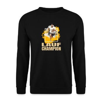 Lauf Champion - Unisex Pullover - Schwarz - Vorne - Alina (178cm) & Michal (187cm)