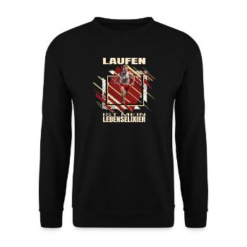 Laufen ist mein Lebenselixier - Unisex Pullover - Schwarz - Vorne - Alina (178cm) & Michal (187cm)