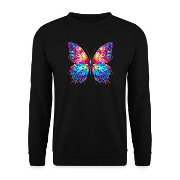 Schmetterling - Unisex Pullover - Schwarz - Vorne - Alina (178cm) & Michal (187cm)