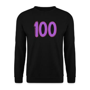 100. 100 JAHRE. 100-JÄHRIGES JUBILÄUM. GEBURTSTAG 100 - Unisex Pullover - Schwarz - Vorne - Alina (178cm) & Michal (187cm)