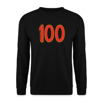 100. 100 YEARS. 100th ANNIVERSARY. BIRTHDAY 100 - Unisex Sweatshirt - black - Front - Alina (178cm) & Michal (187cm)