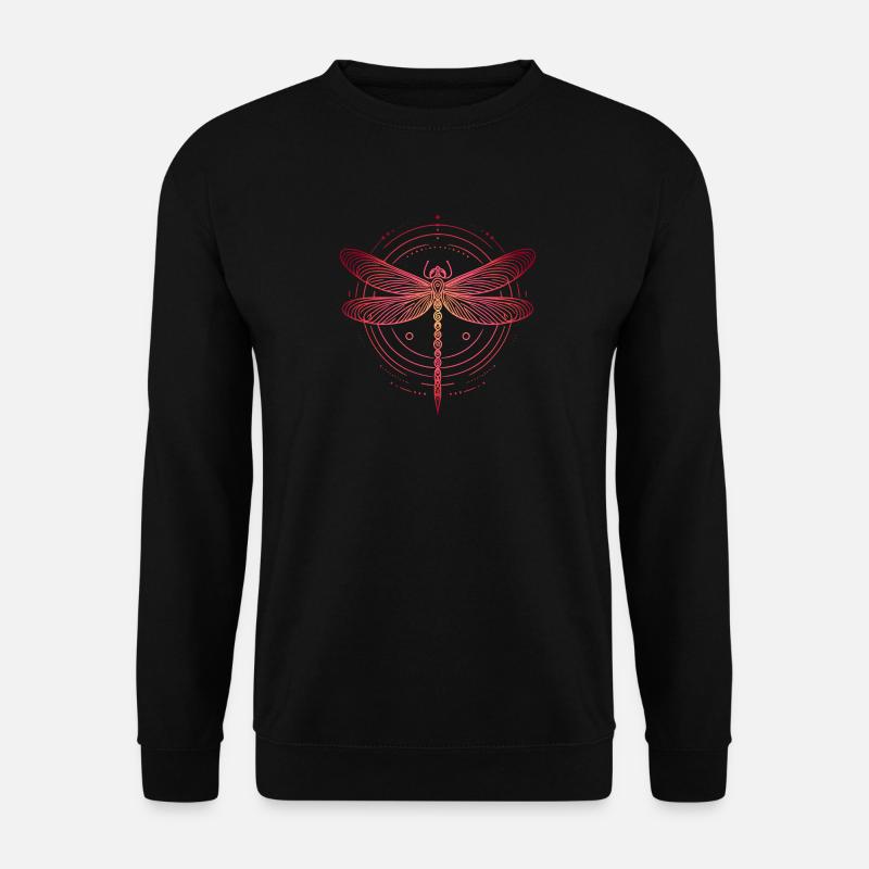 Dragonfly Spiral Patterns, Pink Gradient - Unisex Sweatshirt - black