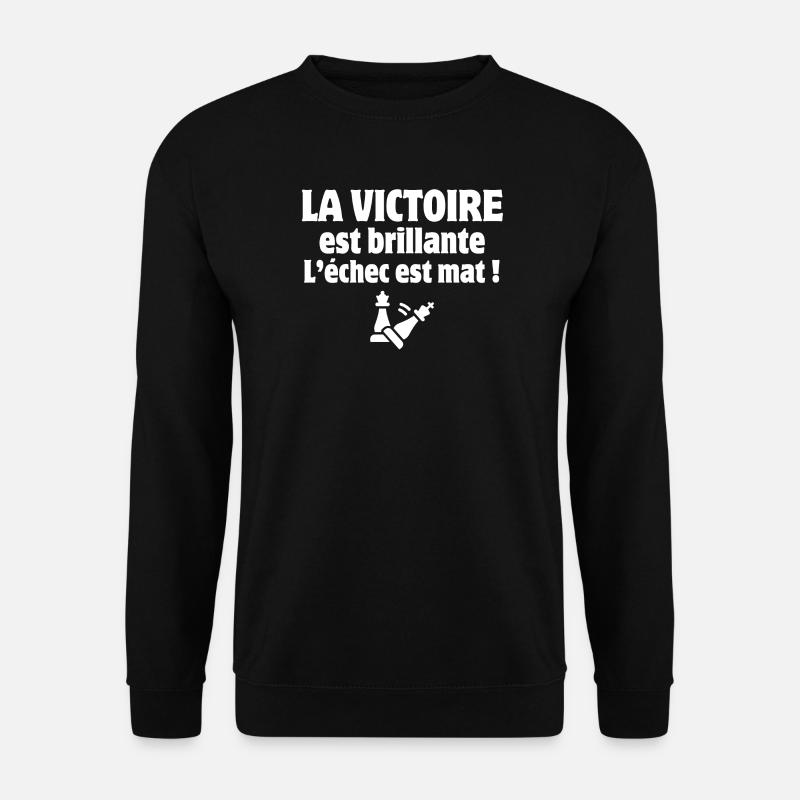 échec et mat, stratégie, échiquier - Sweat-shirt Unisexe - noir