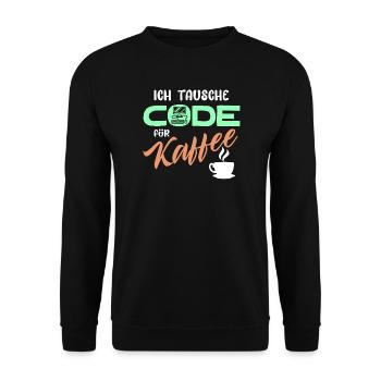 Code Developer Statement Programmer Computer - Unisex Sweatshirt - black - Front - Alina (178cm) & Michal (187cm)
