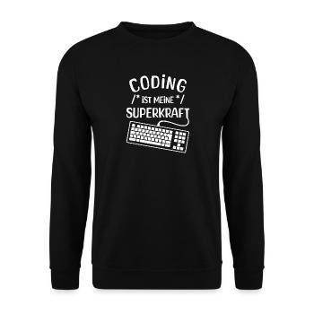 Code Scripting Statement Computergeek Developer - Unisex Sweatshirt - black - Front - Alina (178cm) & Michal (187cm)