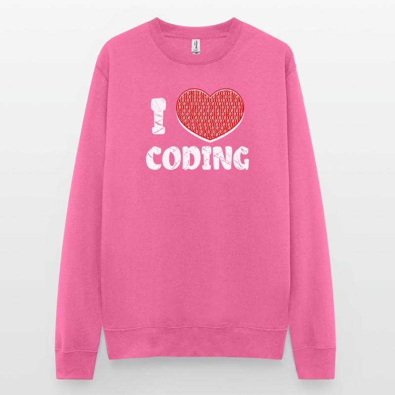Developer Herz Coden Statement Programmierer Unisex Pullover