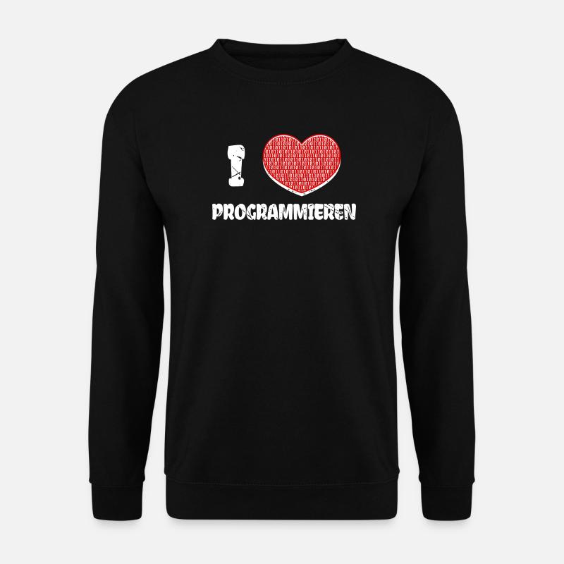 Developer Herz Programmierer Statement Informatik - Unisex Pullover - Schwarz